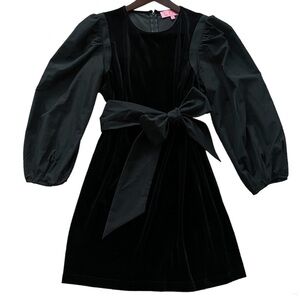 Velvet Chic Shift Dress with Bow